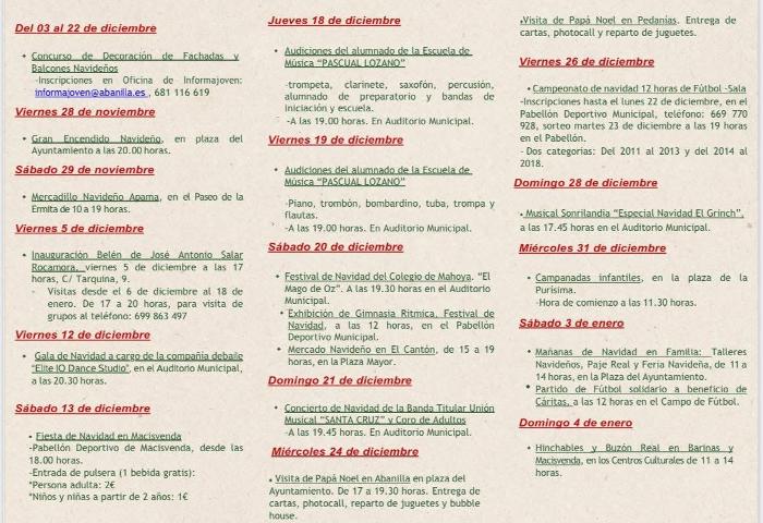 PROGRAMACI�N DE NAVIDAD EN ABANILLA