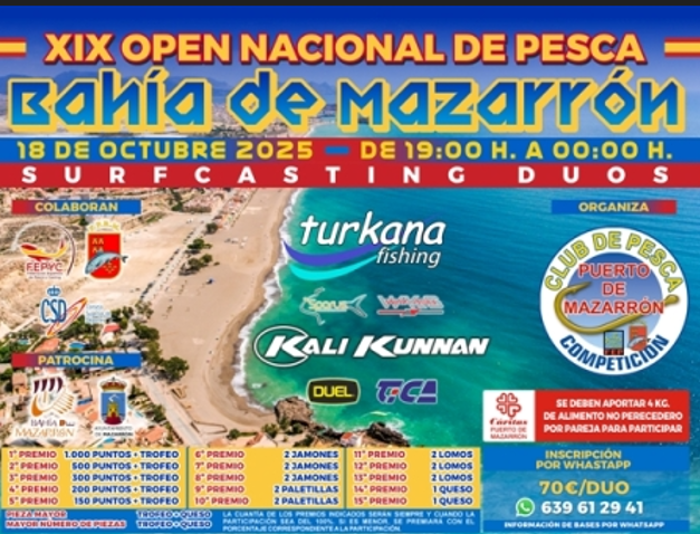 XIX OPEN NACIONAL DE PESCA. BAHÍA DE MAZARRÓN XIX OPEN NACIONAL DE PESCA. BAHÍA DE MAZARRÓN