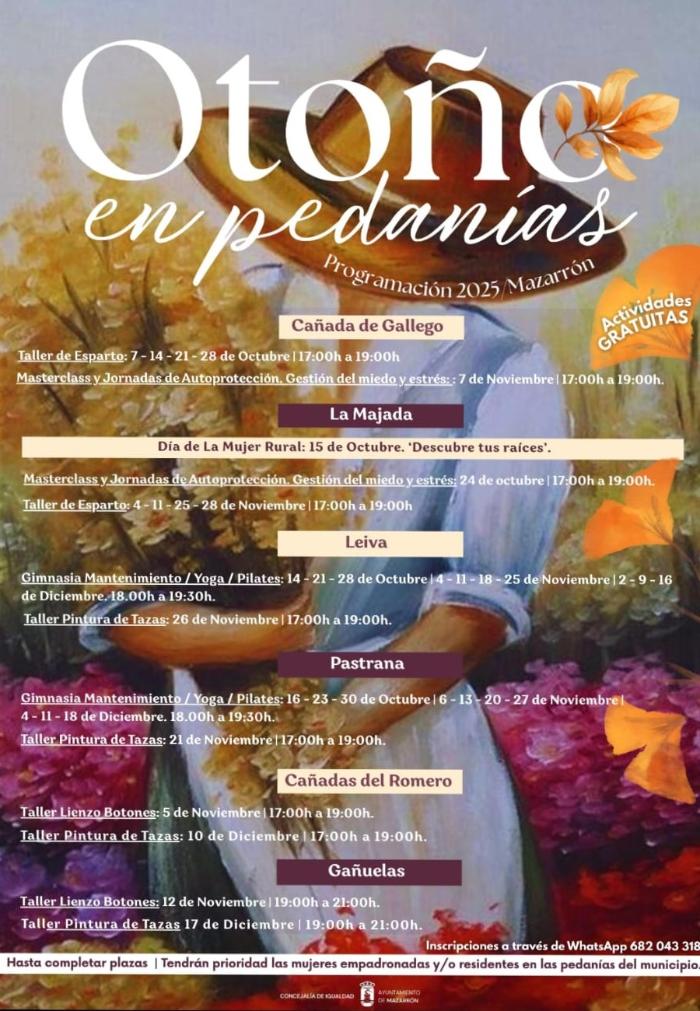 PROGRAMACIÓN OTOÑO EN PEDANÍAS 2025. MAZARRÓN PROGRAMACIÓN OTOÑO EN PEDANÍAS 2025. MAZARRÓN