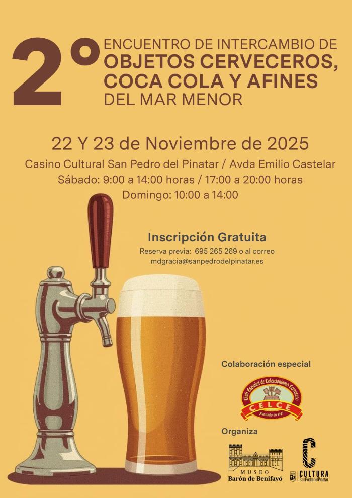 II ENCUENTRO DE INTERCAMBIO DE OBJETOS CERVECEROS, COCA COLA Y AFINES DEL MAR MENOR II ENCUENTRO DE INTERCAMBIO DE OBJETOS CERVECEROS, COCA COLA Y AFINES DEL MAR MENOR